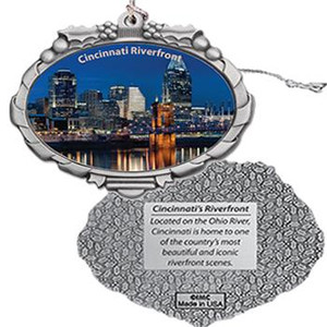 Pewter Ornament, Riverfront — Cincinnati gift basket by The Best of Cincinnati