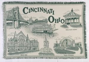 Cincinnati Throw Blanket-Green — Cincinnati gift basket by The Best of Cincinnati