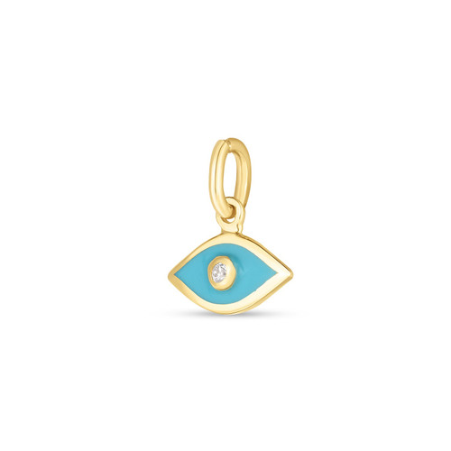 14k Yellow Gold Mini Blue Enamel Evil Eye Charm 14k Yellow Gold Mini Blue Enamel Evil Eye Charm