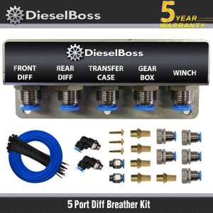 5-Port universal Diff Breather Kit with blue hose 5-Port universal Diff Breather Kit with blue hose