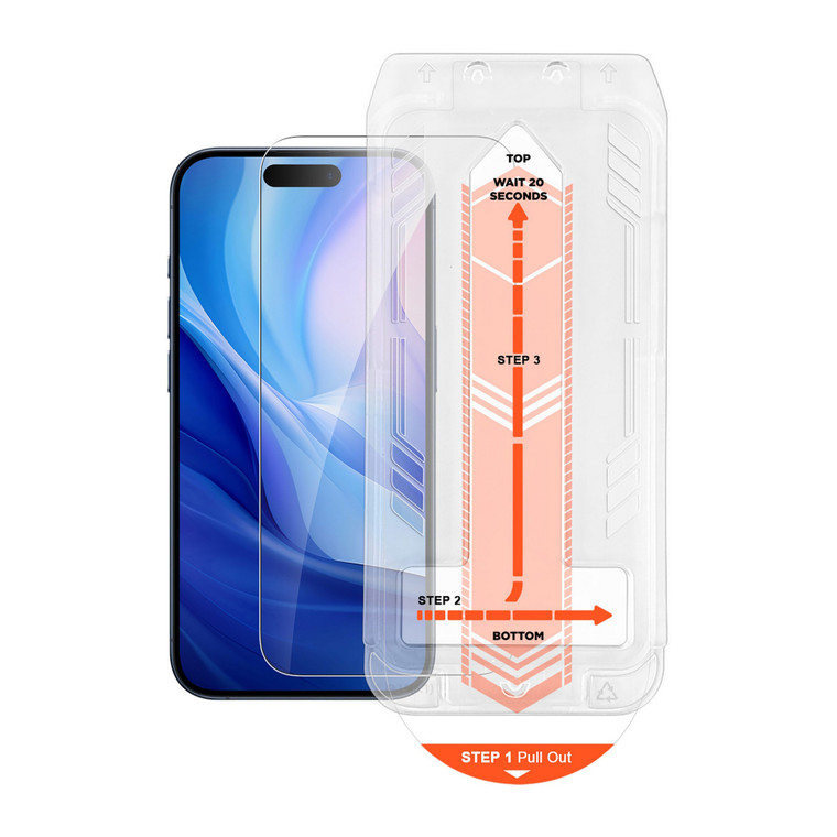iPhone 16 Pro Max HyperGear Tempered Glass Screen Protector w/Dust-Free Install Tray - 15-13560
