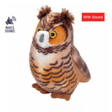Audubon II Great Horned Owl Stuffed Animal with Sound - 5"