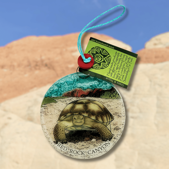 Red Rock Canyon NCA Desert Tortoise Glass Ornament
