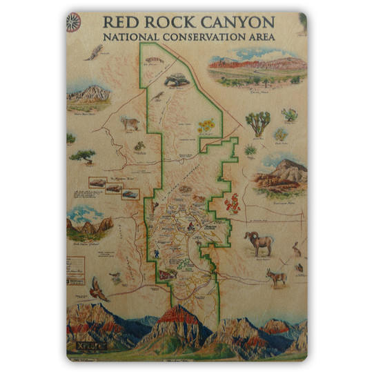 Red Rock Canyon NCA Wooden Xplorer Map Postcard