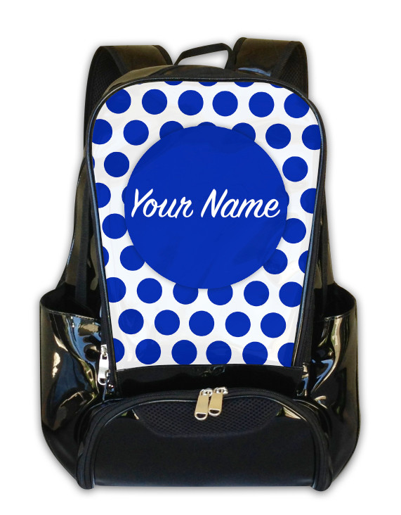 Baby Blue Polka Dots Personalized Backpack Cheer Luggage
