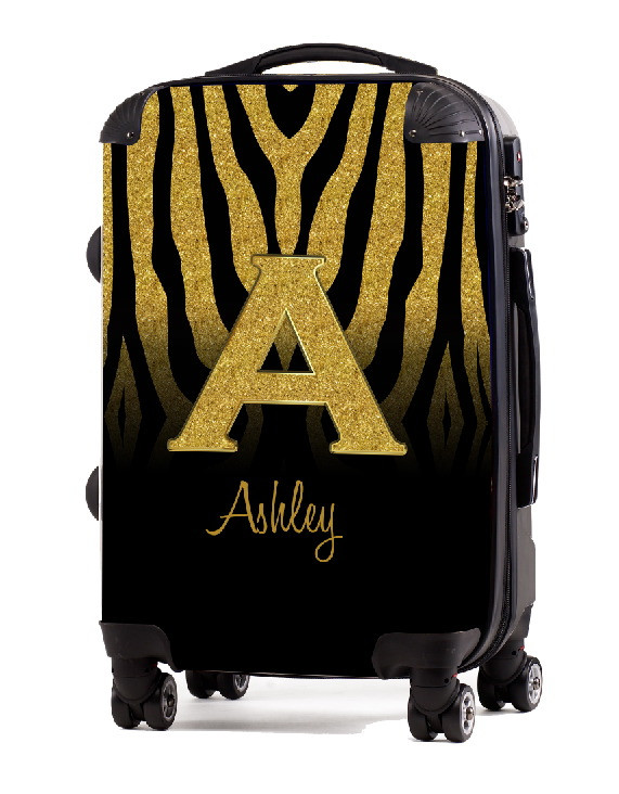 Gold Zebra Gold Initial 20" Carry-on Luggage1