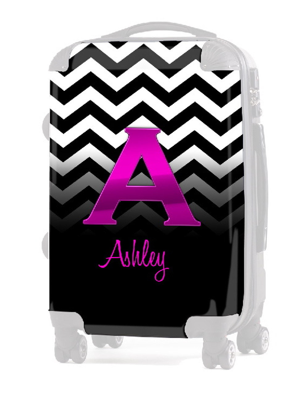 LOGOS ROSY LUGGAGE CART (Gr LOGO) 新品 INSERT BLACK WHITE CHEVRON PINK INITIAL 24