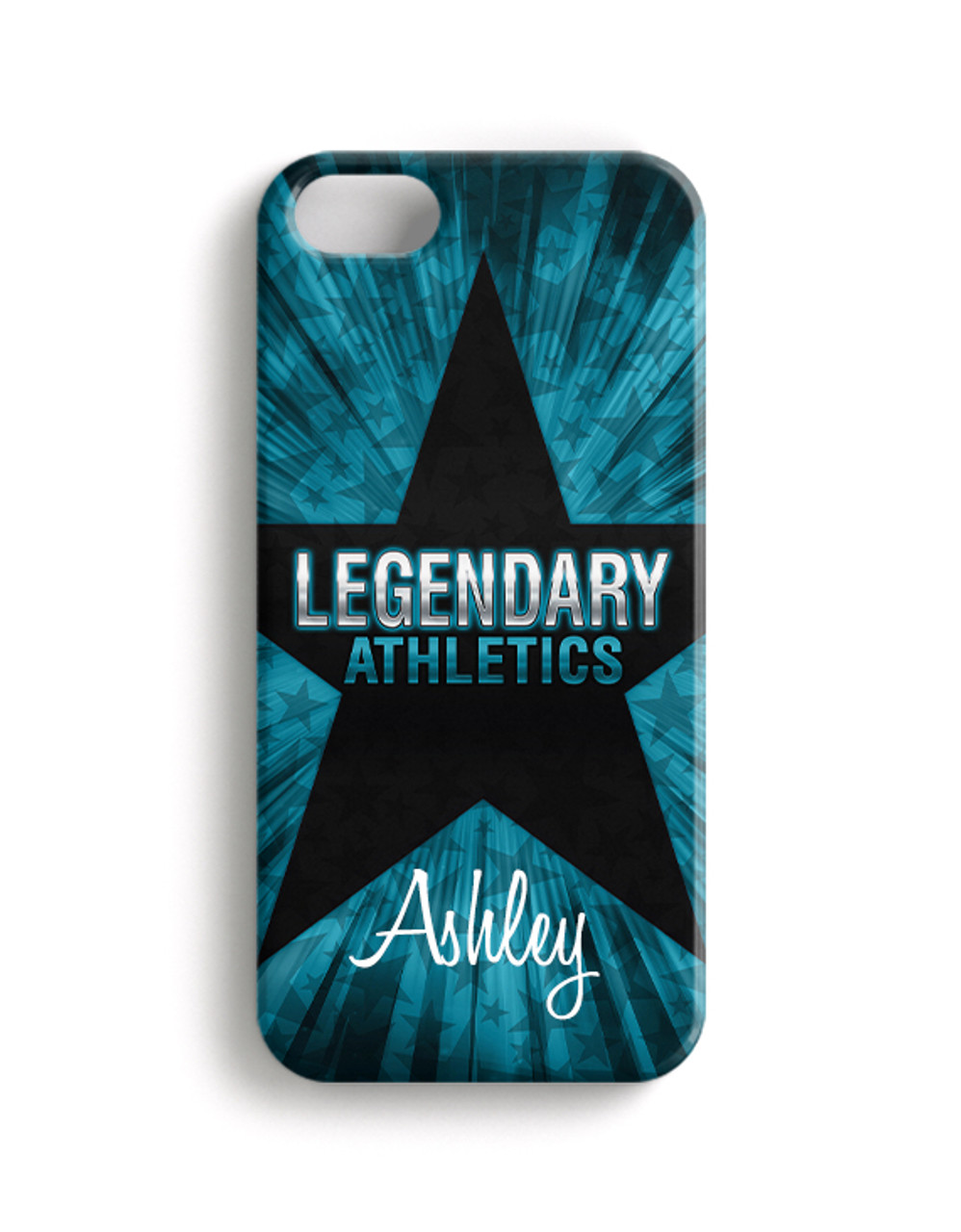 Cheer Luggage  Teal Glitter Star - Custom Phone Case