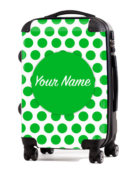 Green Polka Dots 20" CarryOn Luggage Cheer Luggage