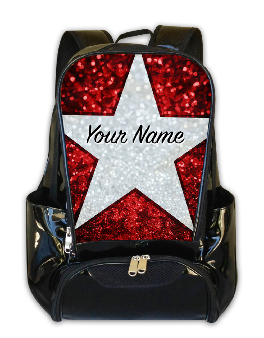 red glitter backpack