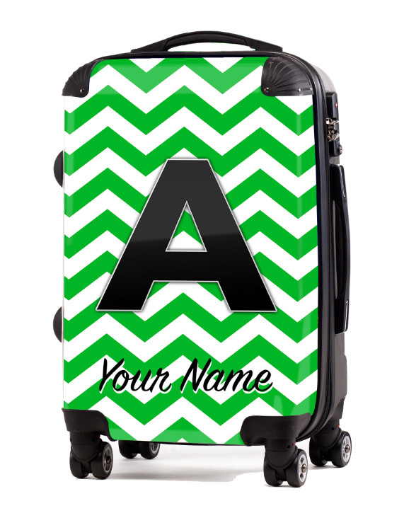 Green Chevron 20" CarryOn Luggage Cheer Luggage
