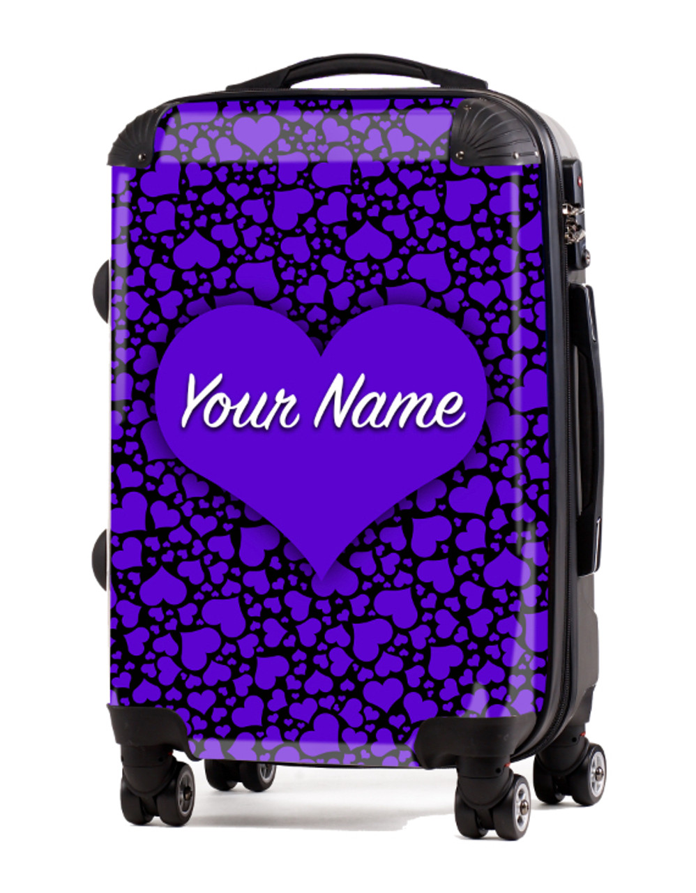 purple hard suitcase