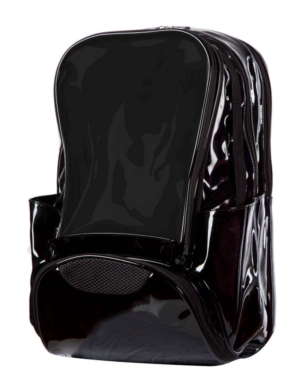 Black shiny shop backpack