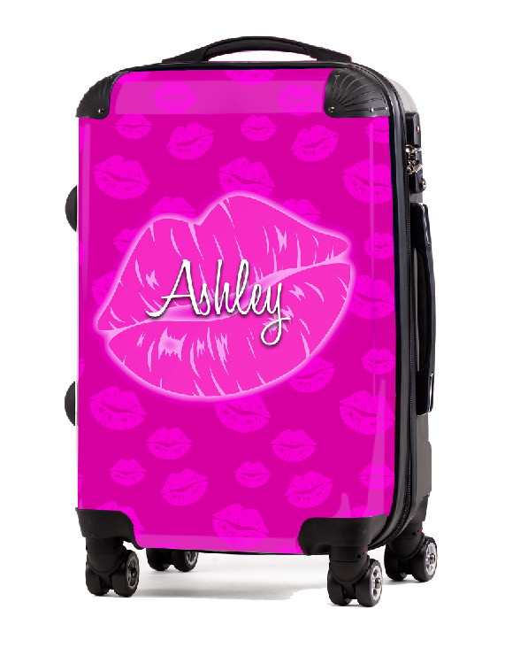 Kiss Pink Black 20" Carryon Luggage Cheer Luggage