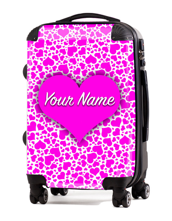 Housse De Valise Personnalisée Caseskinz - Design Blue Hearts, Protection En Polyester/nylon