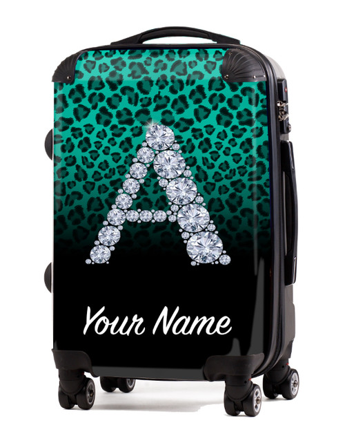 Teal/Black Cheetah - 24" Check-in Luggage