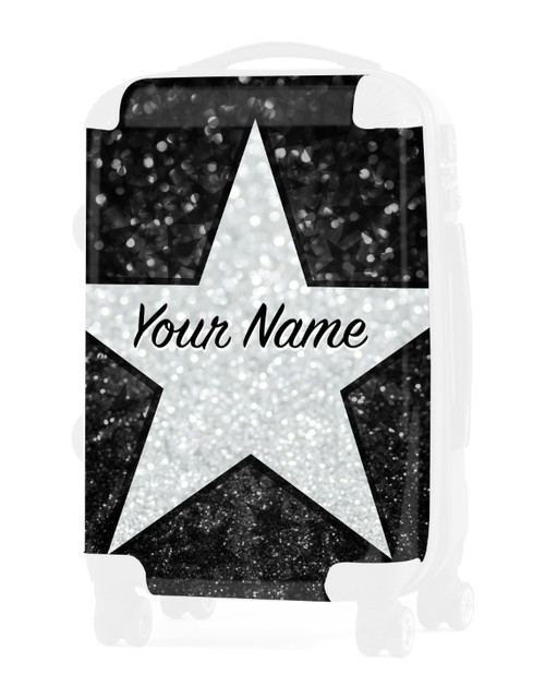 Black Glitter Stars - Graphic Insert for - 20" Carry-On Luggage