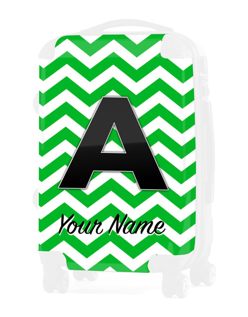 Green Chevron - Graphic Insert for 24" Check-in Luggage