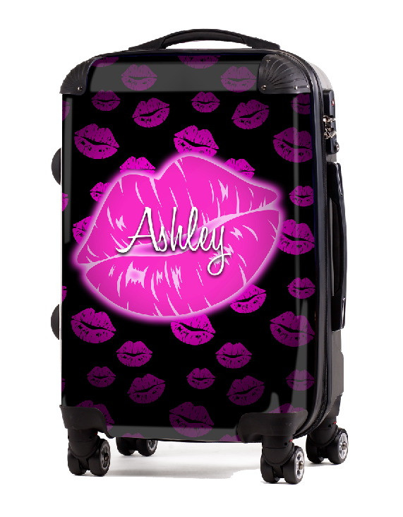 Kiss Pink Black 20" Carryon Luggage Cheer Luggage