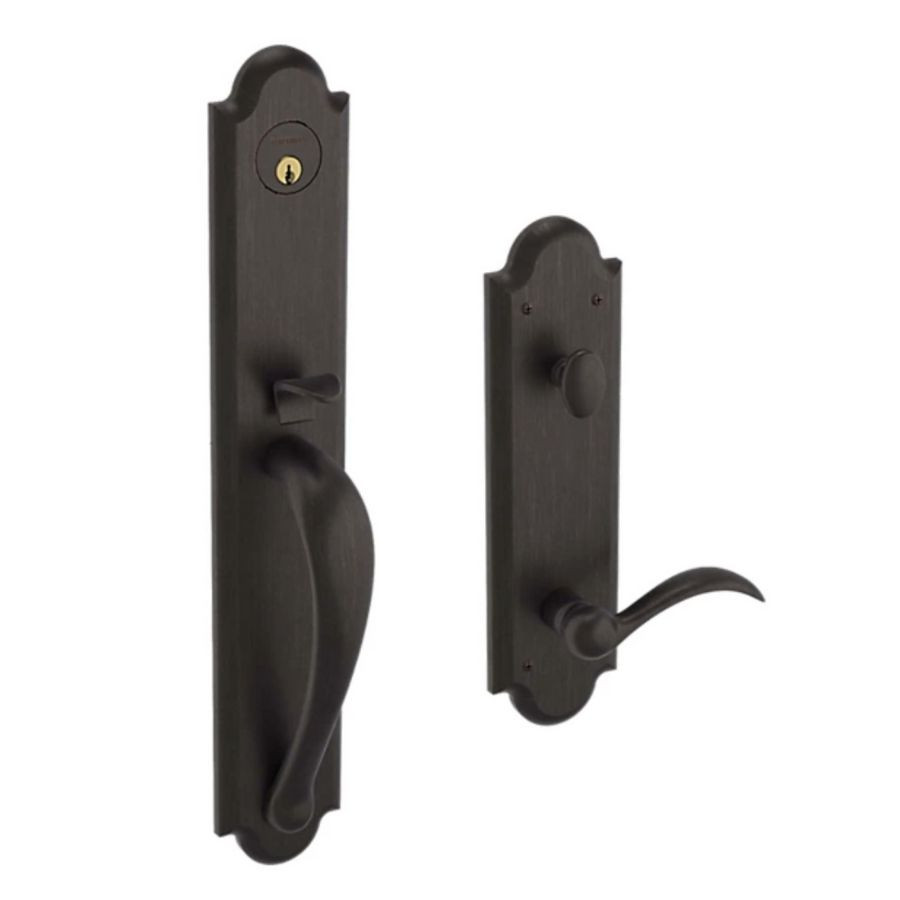Baldwin Estate 6402 Boulder Full Escutcheon Handleset with