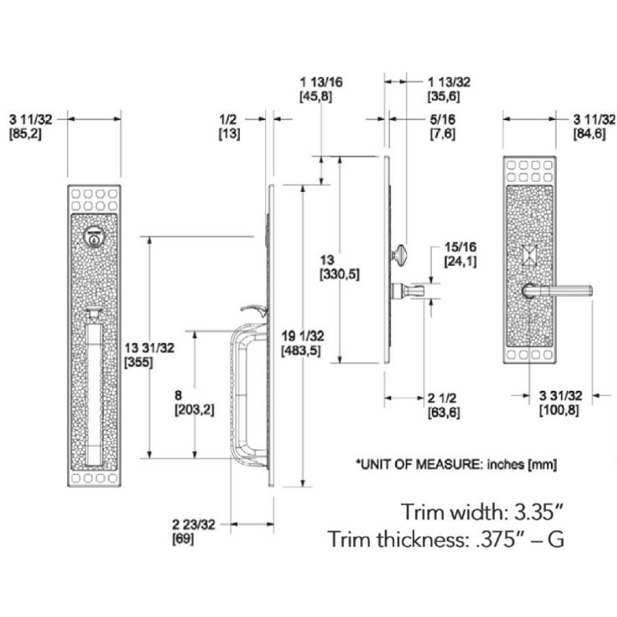 Baldwin Estate 6944 Pasadena Mortise Handleset