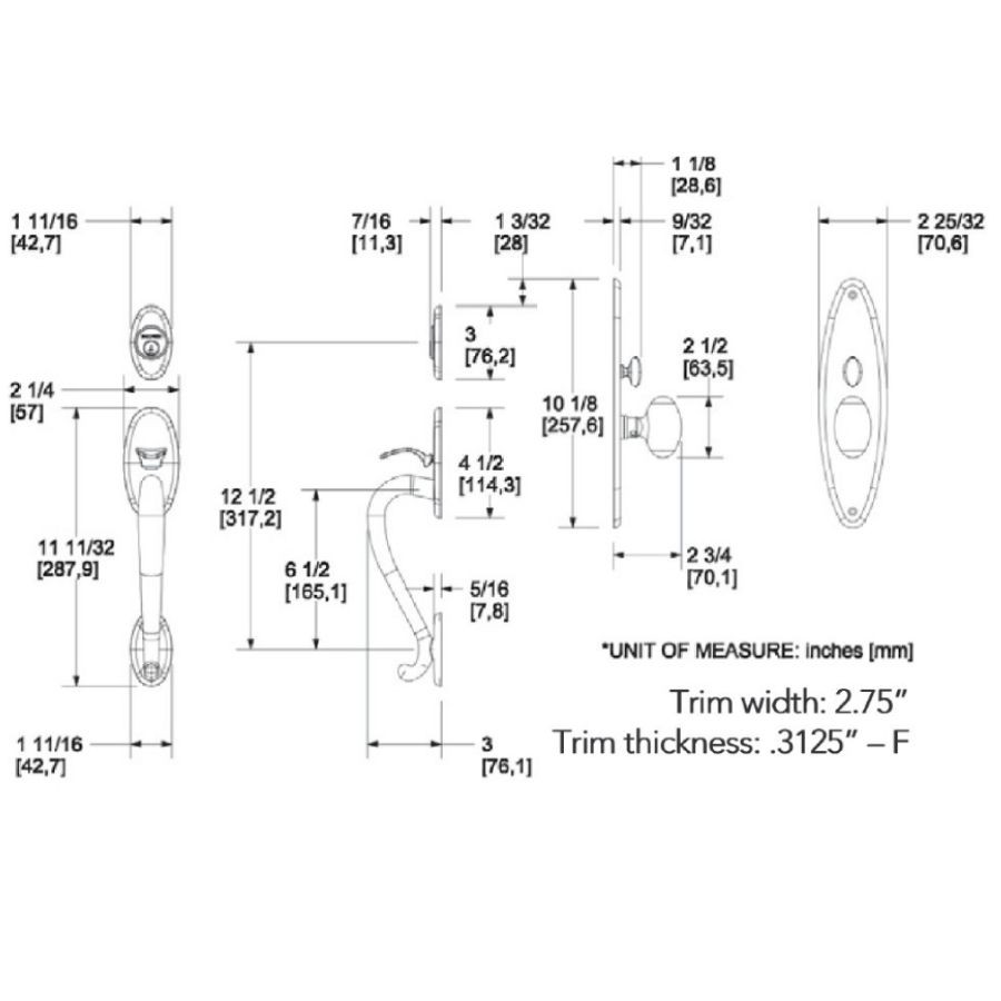 Baldwin Estate 6560 Lexington Mortise Handleset