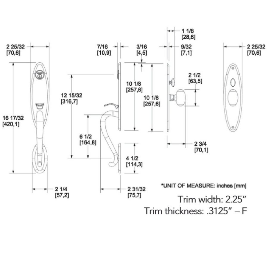 Baldwin Estate 6573 Springfield Mortise Handleset