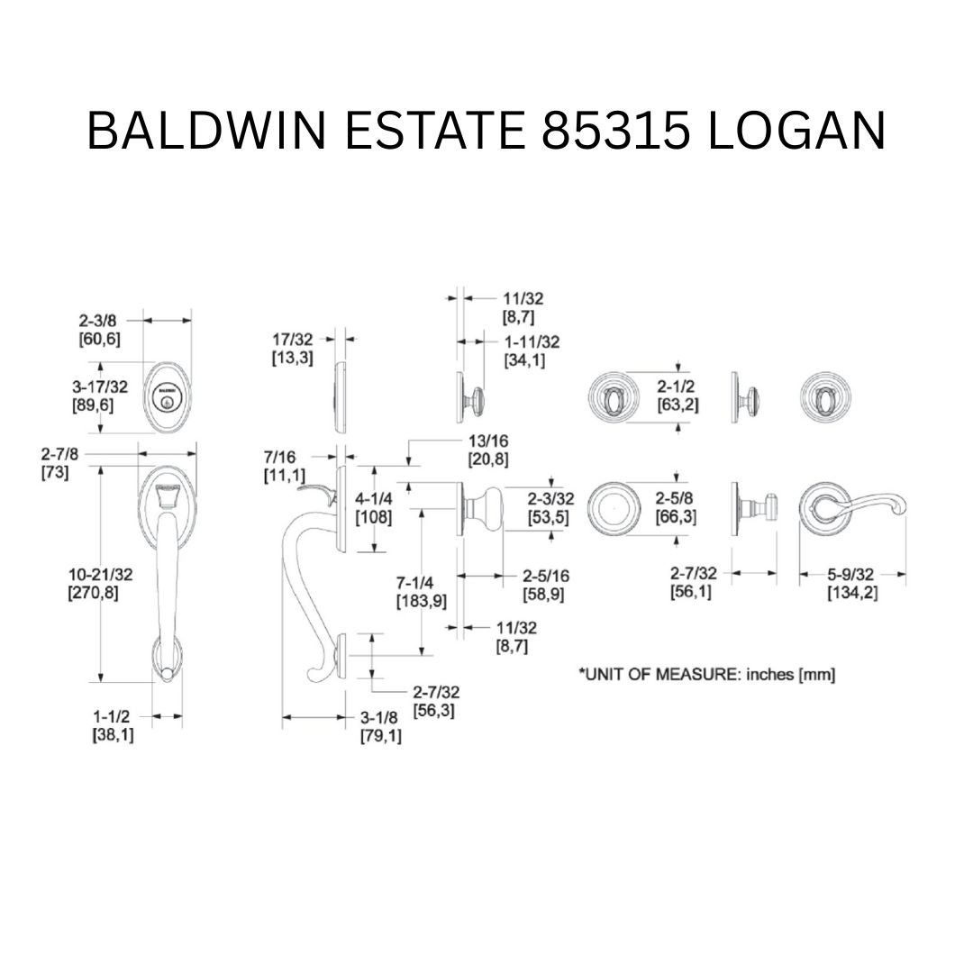 Baldwin Estate 85315 Logan Handleset with Interior Lever