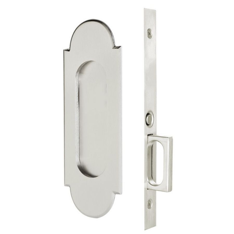 Emtek 2044 #8 Arched Mortise Passage Pocket Door Set