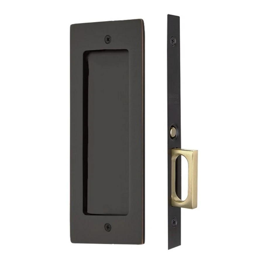 Emtek 2114 Modern Rectangular Mortise Passage Pocket Door Set