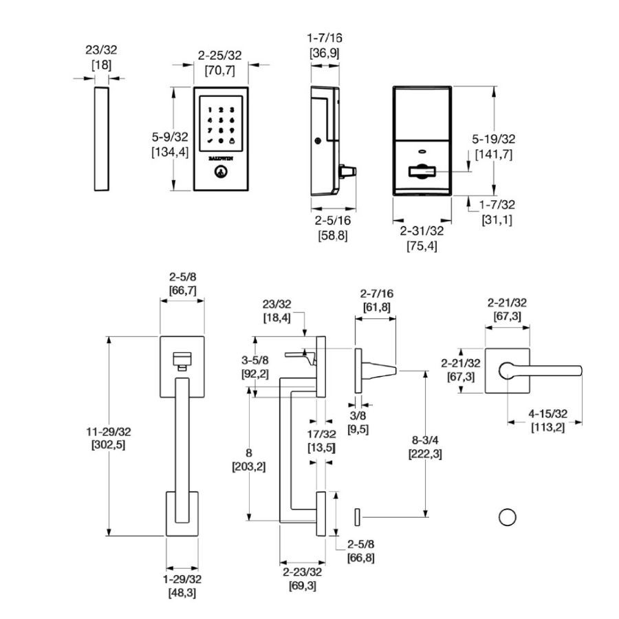 Baldwin Estate 85393 Minneapolis Touchscreen Handleset with Z-Wave