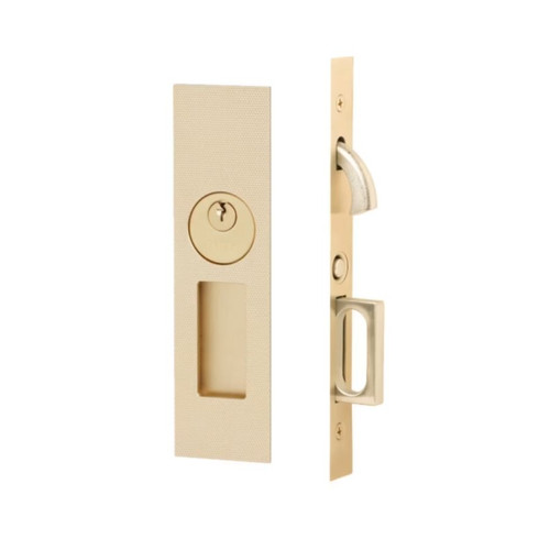 Emtek 2195 Knurled Narrow Modern Rectangular Mortise Privacy