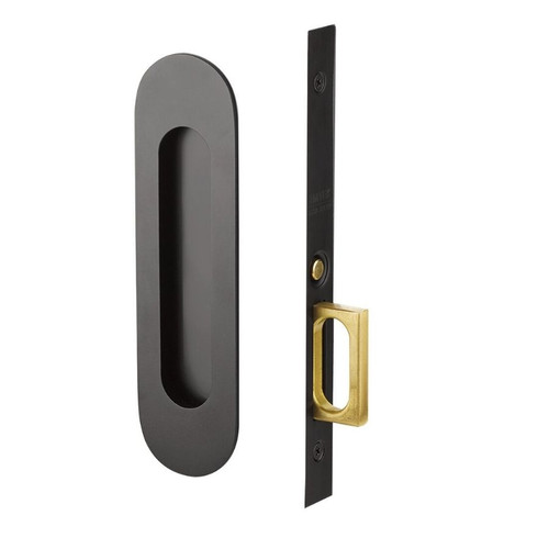 Emtek 2164 Narrow Modern Oval Mortise Passage Pocket Door Set