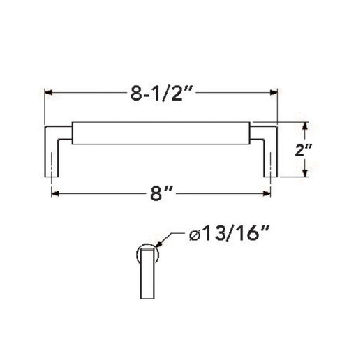 Baldwin 4641 Gramercy Appliance Pull 8"