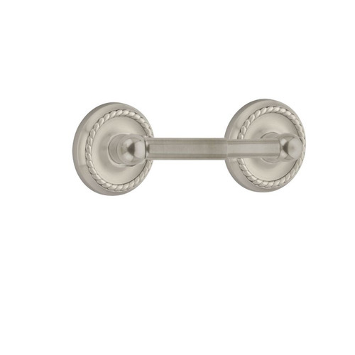 Traditional Brass Toilet Paper Holder Spring Rod Style with Rope Rose