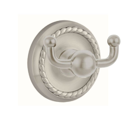 Traditional Brass Double Hook with Rope Rose