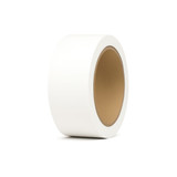 A roll of white BOPP packaging tape with a cardboard core, featuring a smooth surface suitable for printing.