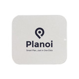 A silver slide tin box with rounded edges and a logo on the front. The box is 70 x 60 x 15 mm in size.