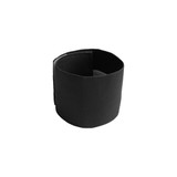 A black stretchy armband featuring a smooth texture and an open design, suitable for various clothing accessories.