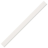 A white pencil-like product with a smooth surface and straight edges, featuring a logo.
