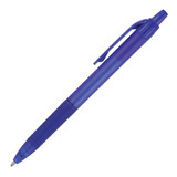 A ballpoint pen in a gradient of blue hues, featuring a textured grip and a clip for convenience.