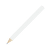 A white pencil with a sharpened tip and a wooden end, featuring a smooth finish and no visible branding.