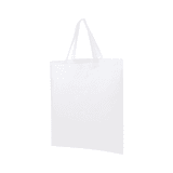 A large white tote bag with two handles and no visible branding or text.