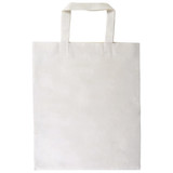 A plain cream bamboo tote bag with two sturdy handles and no visible branding.