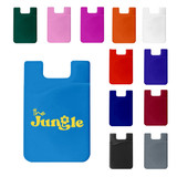A collection of smartphone wallet sleeves in various colours, including blue, green, pink, purple, orange, red, and black.