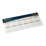 A magnetic calendar with a white background, featuring days of the week and a logo at the top.