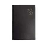 A black A5 diary featuring a textured design and the year "2027" prominently displayed. It includes a logo.