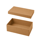 A medium natural cardboard gift box in a tan colour, featuring a lid separate from the base.