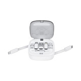 A retractable 60W fast charging and data cable set in a white case, featuring multiple connector types.