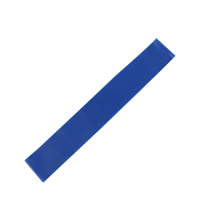 A blue latex-free TPE fitness resistance band, suitable for various exercises, displayed against a white background.